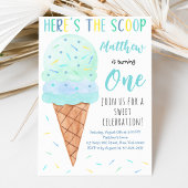 Hier is de Scoop Blue Boy Ice Cream Verjaardag Kaart