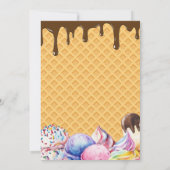 Hier is de scoop Boy Chocolate Drip Waffle Verjaar Kaart (Achterkant)