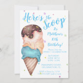 Hier is de Scoop Boys Ice Cream Birthday Kaart (Voorkant)