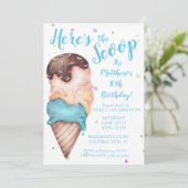 Hier is de Scoop Boys Ice Cream Birthday Kaart (Staand voorkant)