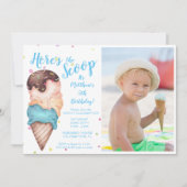 Hier is de Scoop Boys Ice Cream Foto van Birthday Kaart (Voorkant)