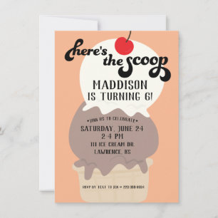 Hier is de Scoop Cream Birthday Uitnodiging
