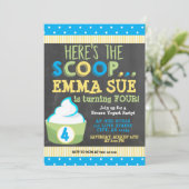 Hier is de Scoop Frozen Yogurt Party Birthday Kaart (Staand voorkant)