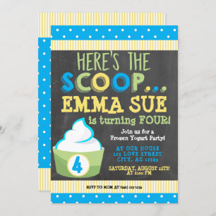 Hier is de Scoop Frozen Yogurt Party Birthday Kaart