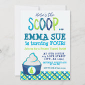 Hier is de Scoop Frozen Yogurt Party Birthday Kaart (Voorkant)