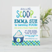 Hier is de Scoop Frozen Yogurt Party Birthday Kaart (Staand voorkant)