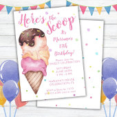 Hier is de Scoop Girls Ice Cream Birthday Invitati Kaart