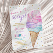 Hier is de Scoop Girls Ice Cream Derde Verjaardag Kaart