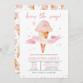 Hier is de Scoop Het is een Meisje Baby shower Kaart (Voorkant / Achterkant)