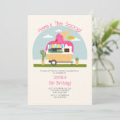 Hier is de Scoop Hot Pink Ice Cream Birthday Kaart (Staand voorkant)