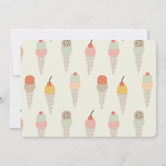 Hier is de Scoop Ice Cream 1e Verjaardag Foto Kaart (Achterkant)