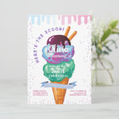 Hier is de Scoop Ice Cream Any Age Verjaardag Kaart (Staand voorkant)