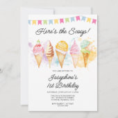 Hier is de Scoop Ice Cream Birthday Kaart (Voorkant)