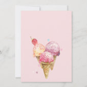 Hier is de Scoop Ice Cream Birthday Party Kaart (Achterkant)