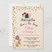 Hier is de Scoop Ice Cream Birthday Party Kaart (Voorkant)