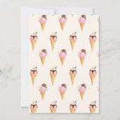 Hier is de Scoop Ice Cream Birthday Party Kaart (Achterkant)