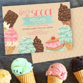 Hier is de Scoop Ice Cream Birthday Party Kaart