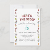 Hier is de scoop Ice Cream Birthday Party Kaart (Voorkant)