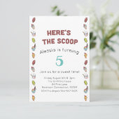 Hier is de scoop Ice Cream Birthday Party Kaart (Staand voorkant)