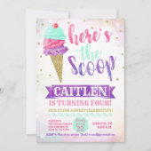 Hier is de Scoop Ice Cream Gold Glitter Verjaardag Kaart (Voorkant)