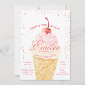 Hier is de Scoop Ice Cream kegel zomer verjaardag Kaart (Voorkant)