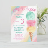 Hier is de Scoop Ice Cream Little Sweetie Birthday Kaart (Staand voorkant)