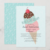 Hier is de Scoop Ice Cream Mint Green Birthday Kaart (Voorkant / Achterkant)