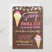 Hier is de Scoop Ice Cream Party Birthday Kaart (Voorkant)