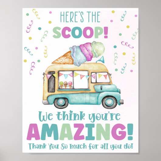 Hier is de Scoop Ice Cream Party Poster (Voorkant)