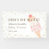 Hier is de Scoop Ice Cream Pink Baby shower Banner (Horizontaal)