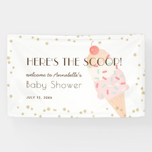 Hier is de Scoop Ice Cream Pink Baby shower Banner