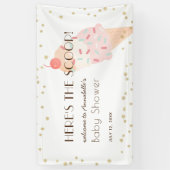 Hier is de Scoop Ice Cream Pink Baby shower Banner (Verticaal)