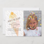 Hier is de Scoop Ice Cream Pink Photo Birthday Kaart (Voorkant)