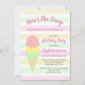 Hier is de Scoop Ice Cream Summer Birthday Kaart (Voorkant)