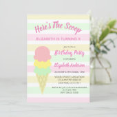 Hier is de Scoop Ice Cream Summer Birthday Kaart (Staand voorkant)