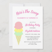 Hier is de Scoop Ice Cream Summer Birthday Kaart (Voorkant)