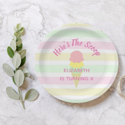 Hier is de Scoop Ice Cream Summer Birthday Papieren Bordje