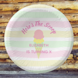 Hier is de Scoop Ice Cream Summer Birthday Papieren Kommen