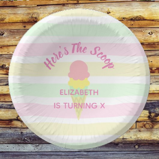 Hier is de Scoop Ice Cream Summer Birthday Papieren Kommen