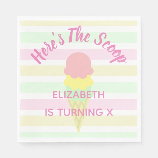 Hier is de Scoop Ice Cream Summer Birthday Servet (Voorkant)