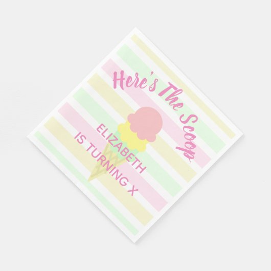 Hier is de Scoop Ice Cream Summer Birthday Servet (Hoek)