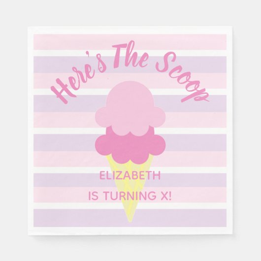 Hier is de Scoop Ice Cream Summer Birthday Servet (Voorkant)