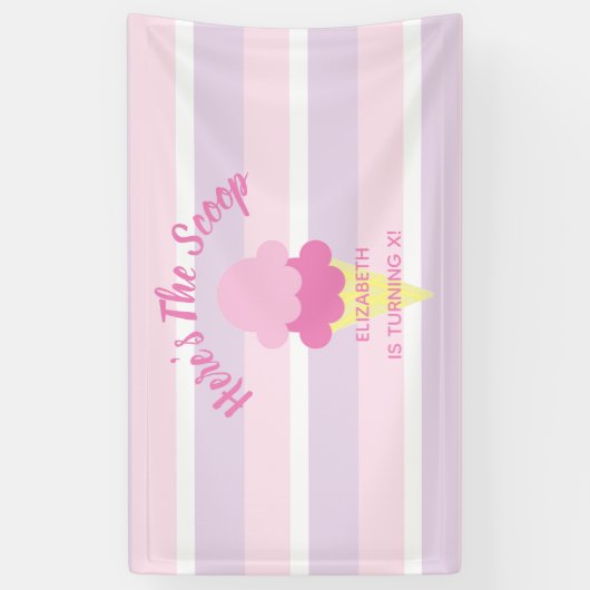 Hier is de Scoop Ice Cream Summer Birthday Spandoek (Verticaal)