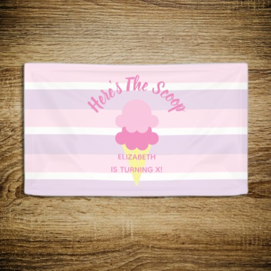 Hier is de Scoop Ice Cream Summer Birthday Spandoek