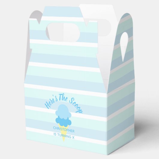 Hier is de Scoop Ice Cream Summer Boy Birthday Bedankdoosjes (Geopend)