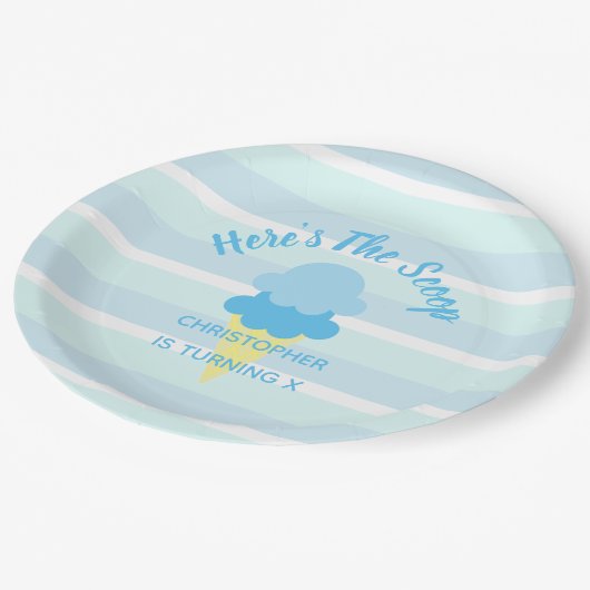 Hier is de Scoop Ice Cream Summer Boy Birthday Papieren Bordje (Gekanteld)