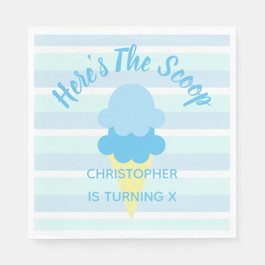 Hier is de Scoop Ice Cream Summer Boy Birthday Servet (Voorkant)