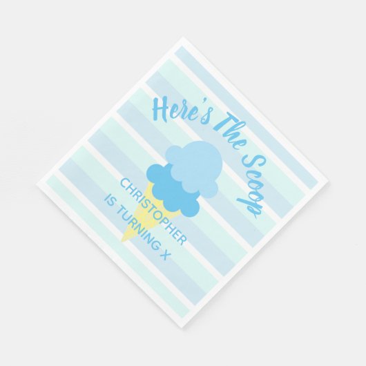 Hier is de Scoop Ice Cream Summer Boy Birthday Servet (Hoek)