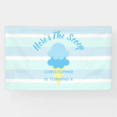 Hier is de Scoop Ice Cream Summer Boy Birthday Spandoek (Horizontaal)