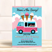 Hier is de Scoop Ice Cream Truck Verjaardag Kaart